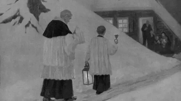 Alfons von Liguori Gewissheit des Todes: Der Priester auf dem Weg, einen Sterbenden zu versehen