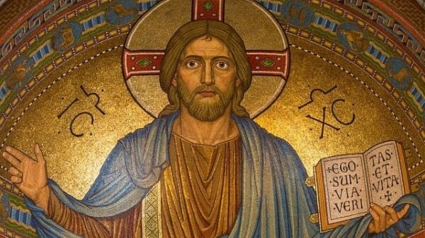 Jesus Christus, Gottmensch, Christkönig und Weltenherrscher, ein byzantinisches Bild von Christus
