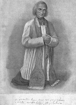 Eine Porträtzeichnung des heiligen Pfarrers von Ars, Johannes Baptist Vianney.