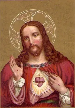 Christus mit seinen Wundmalen und das Herz Jesu