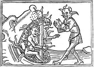 Der Teufel Beliar (Belial) vor dem Höllentor