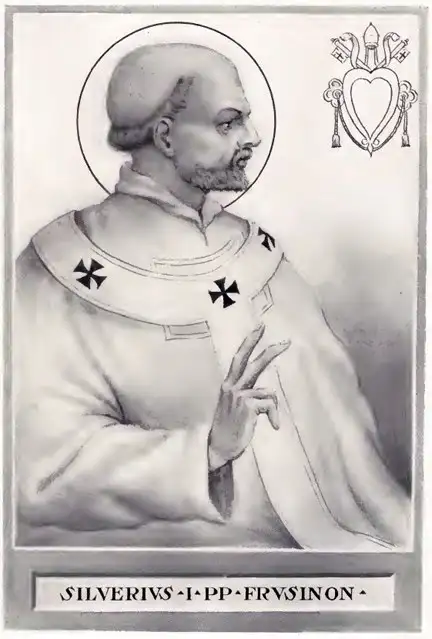 Der heilige Papst Silverius Märtyrer (regierte von 536 bis 537)