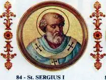 Der heilige Papst Sergius I. (regierte von 687 bis 701)
