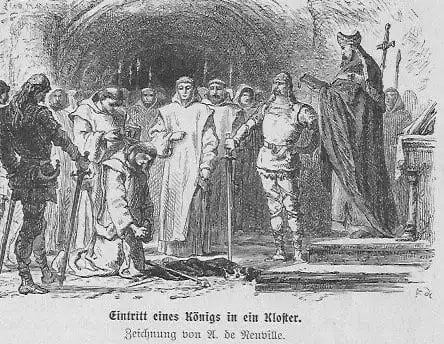 Eintritt eines Königs in ein Kloster
