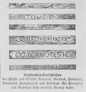 Katakomben-Grabschriften der Päpste und Bischöfe