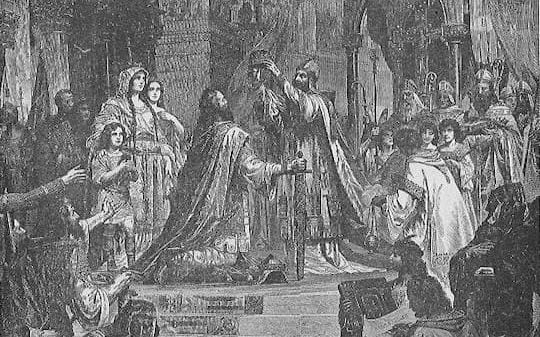 Karl der Große wird von Papst Leo III. zum Kaiser gekrönt