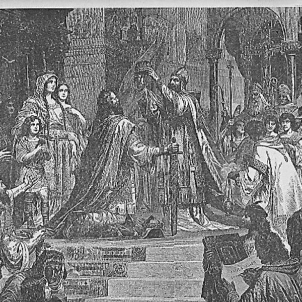 Karl der Große wird von Papst Leo III. zum Kaiser gekrönt