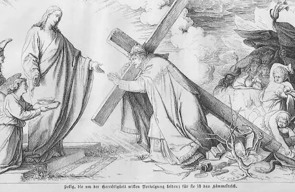 Der Papst trägt das Kreuz Christi, von Christus glorreich empfangen; es zeigt das Leiden der Päpste und zugleich der Kirche